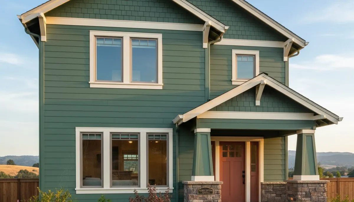Freshly painted Santa Rosa CA home exterior with smooth, durable finish by local professional house painters
