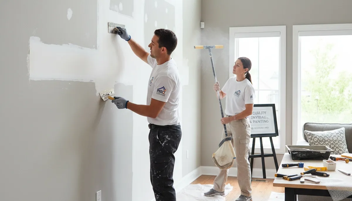 Professional drywall repair and wall restoration in Santa Rosa, CA home interior by expert painters