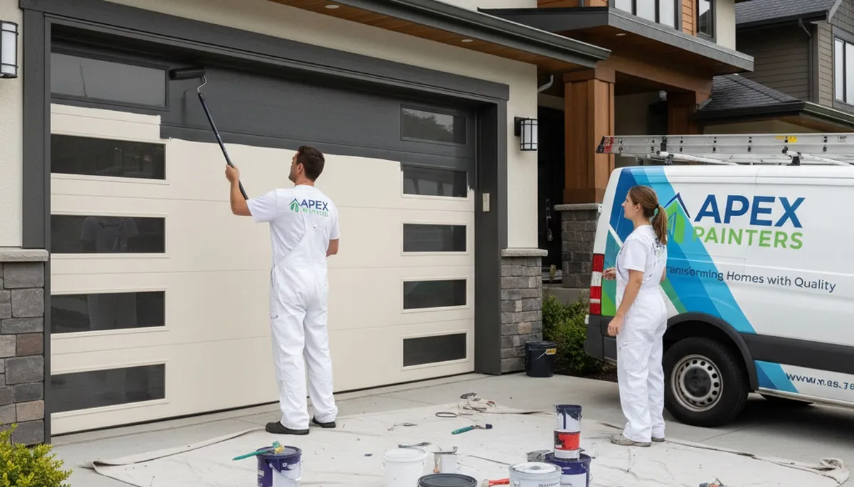 Professional garage door painting in Santa Rosa CA enhancing curb appeal with durable exterior finish