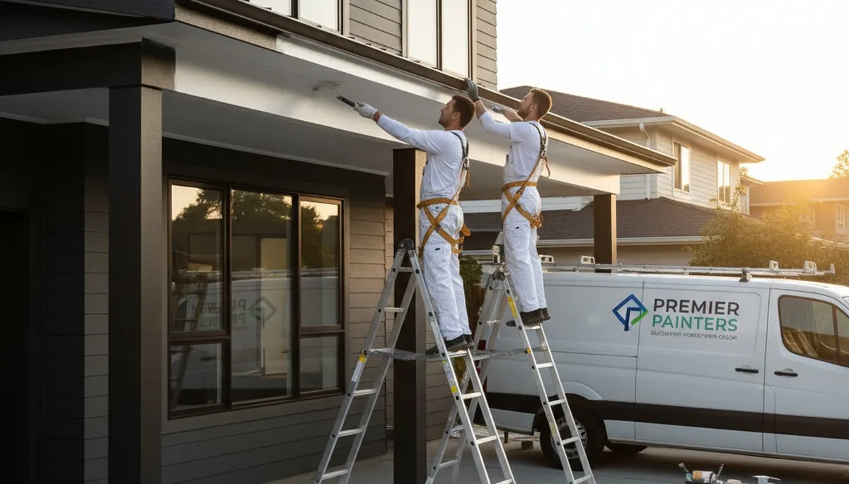Professional gutter painting in Santa Rosa, CA by expert house painters protecting home exteriors