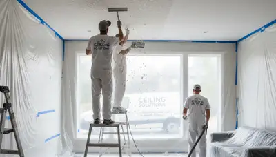 Professional popcorn ceiling removal in Santa Rosa, CA home by expert painting contractors