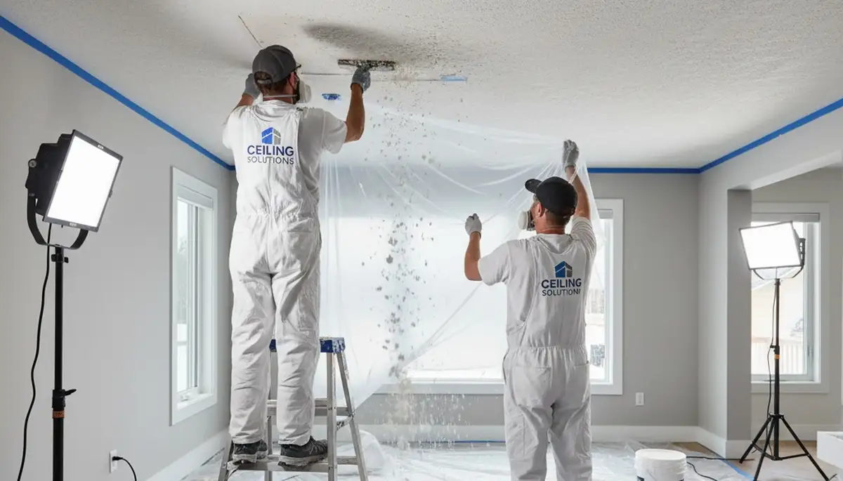 Professional popcorn ceiling removal in Santa Rosa, CA home by expert local painting contractors