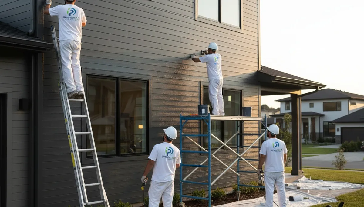 Professional siding painting on a Santa Rosa, CA home by expert local house painters