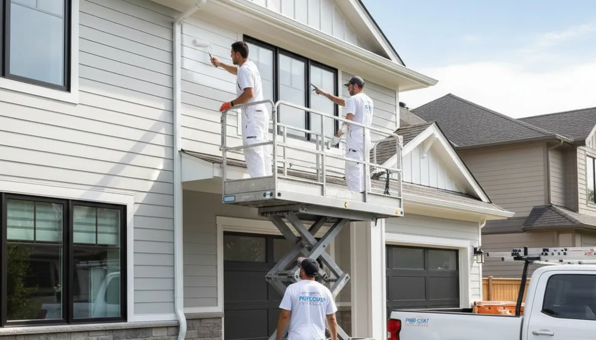 Professional trim and fascia painting on Santa Rosa, CA home by expert local house painters
